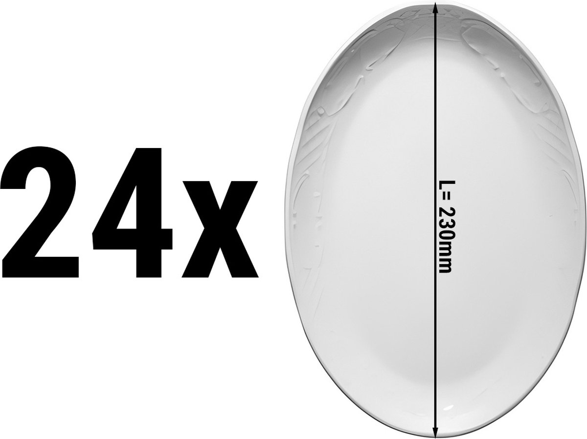 (24 stuks) CLASICO - Bord / Schotel ovaal - Ø 23 cm | GGM Gastro