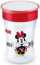 NUK Disney Minnie Magic Cup drinkbeker, 360° drinkrand, 230 ml, 8 maanden, BPA-vrij, lekvrij, afdichtende siliconen schijf, rood