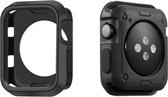 DrPhone FC10 - Dual TPU Sport Siliconen Case - Bumper hoes - Geschikt Voor iOS Smartwatch SE /4/5/6 44mm - Rubber Case - Zwart/Zwart
