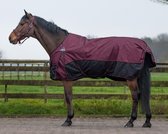 QHP Regendeken turnout luxe fleece 115/155 cm Bordeaux