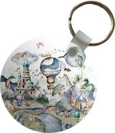 Sleutelhanger - Draak - Kinderen - Luchtballon - Plastic - Rond - Uitdeelcadeautjes