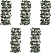 Decoways - Tuinlatwerken 5 stuks met kunstbladeren 180x120 cm wilgenhout