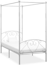 Decoways - Hemelbedframe metaal wit 100x200 cm