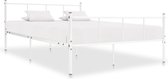 Decoways - Bedframe metaal wit 160x200 cm