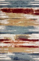 Aledin Carpets Ulan - Vloerkleed 160x230 cm - Laagpolig - Modern - Tapijten woonkamer - Blauw/Rood/Beige