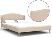 Decoways - Bedframe stof beige 140x200 cm