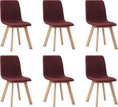 Decoways - Eetkamerstoelen 6 st stof wijnrood