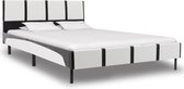 Decoways - Bedframe kunstleer wit en zwart 120x200 cm