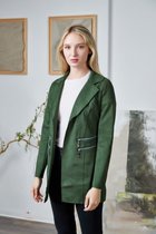 Dames Open Blazer Suède Green Size : S