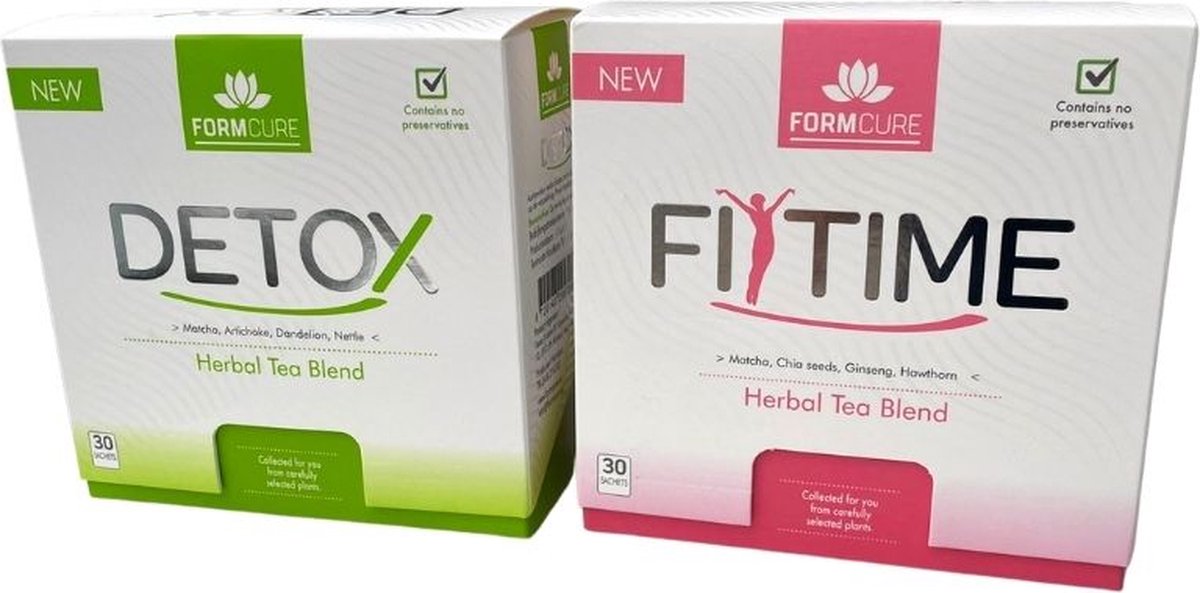 Goedkoopste Afvallen met Detox Kuur-Herbal Tea- 1 x FitTime Pakket - 30 dagen Kuur gewichtverlies