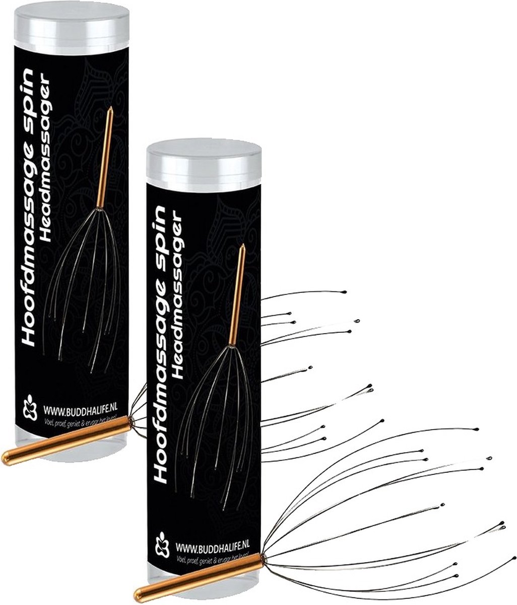 Goedkoopste Hoofdmassage spin - Luxe transparante koker - Cadeau - Verjaardag (2 stuks
