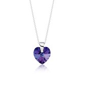 Montebello Ketting Aliou - 925 Zilver - Swarovski® - Hart - ∅10mm - 45cm