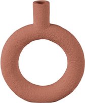 Lucy’s Living Luxe Vaas ROUND Oranje – ø 3.5 x 18 x 22.5 cm – hotel chique - binnen ––– accessoires – tuin – decoratie – bloemen – mat – glans – industrieel - droogbloemen