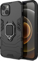 iPhone 13 Mini hoesje Armor Case Zwart Kickstand Ring shock proof magneet