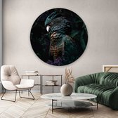 Artistic Lab Poster - Muurcirkel Jungle Cockatoo Round Plexiglas - Multicolor
