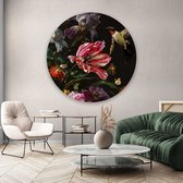 Muurcirkel Floral Duo Round ² - Dibond - ⌀60 - Meerdere Afmetingen & Prijzen
