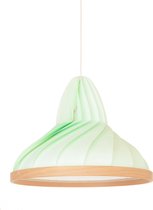 Snowpuppe - lamp van papier en hout - Wave – pastel groen - Ø 40 cm