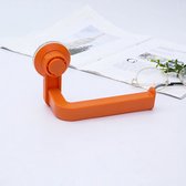 Wc rolhouder met zuignap - kleur oranje - Toiletrol houder oranje met zuignap - Toiletrolhouder met zuignap - Toiletpapier houder