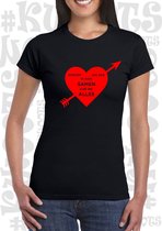 ZONDER JOU BEN IK NIKS SAMEN ZIJN WE ALLES dames t-shirt - Zwart - Maat XL - korte mouwen - leuke shirtjes - quotes - kwoots - Valentine - Valentijnsdag