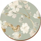 Creative Tops Onderzetters Duck Egg Floral 12 Cm Kurk 4 Stuks