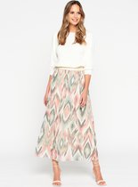 LOLALIZA Maxi-rok met etnische print - Khaki - Maat M