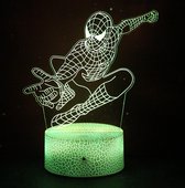 Nachtlamp – 3D LED Lamp Illusie – 16 Kleuren – Bureaulamp – Spiderman