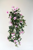 kunstplant - Morning glory- topkwaliteit plant - hangplant - roze - 70 cm hoog
