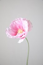 Kunstbloem - Klaproos - topkwaliteit decoratie - 2 stuks - zijden bloem - roze - 70 cm hoog