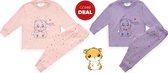 Fun2wear - baby/peuter - kraamcadeau - meisjes - pyjama - 1+1 COMBIDEAL- Hamster - maat 86