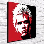 Pop Art Billy Idol Acrylglas - 80 x 80 cm op Acrylaat glas + Inox Spacers / RVS afstandhouders - Popart Wanddecoratie