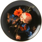 Wandbord Stilleven met Vlinders porselein 20 cm