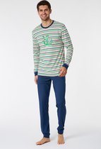 Woody pyjama jongens/heren - multicolor gestreept - krokodil - 221-1-PLC-S/910 - maat M