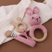 Speenkoord - Rammelaar - Bijtring - Kraamcadeau geschenkset - Babyshower cadeau - Giftset baby