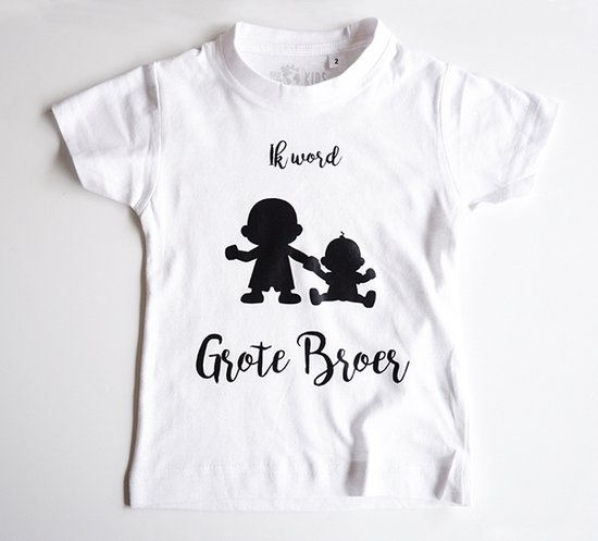 Ik word grote broer | zwangerschapsaankondiging | T-shirt - Wit (maat 92-98)