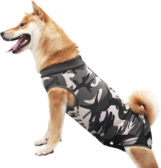 Sharon B - medical pet shirt hond - camo grijs - XS - honden - na operatie... | bol.com