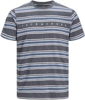 Jack & Jones t-shirt jongens - blauw - JORblockstripe - maat 140