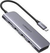 UGREEN Hub USB-C naar 3 poorten USB3.0-A Hub + HDMI + TF/SD (Space Grey) 024213