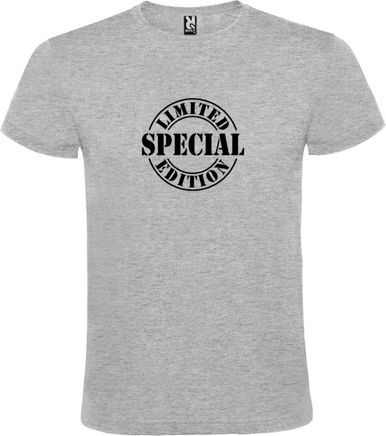 Grijs T-shirt ‘Limited Edition’ Zwart Maat 4XL