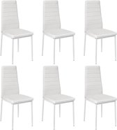 Luxiqo® Eetkamerstoelen Set - 6 Eetkamerstoelen - Modern Ontwerp - Moderne Eetkamerstoel - Eetkamerstoelen Lederlook - Stoelen Set - Complete Stoelen Set - Wit