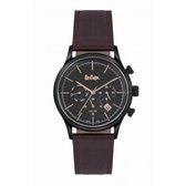 Lee Cooper LC06800.651 - Horloge - Analoog - Heren - Mannen - leren band - Zwart - Rosékleurig