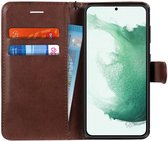 Samsung Galaxy S22 Plus Hoesje Retro Wallet Book Case met Koord Bruin