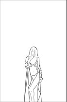 Walljar - Woman In Robe - Muurdecoratie - Canvas schilderij