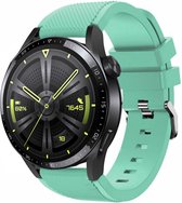 Siliconen Smartwatch bandje - Geschikt voor  Huawei Watch GT 3 46mm siliconen bandje - aqua - Aqua - Strap-it Horlogeband / Polsband / Armband