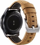 Smartwatch bandje leer - geschikt voor Huawei Watch GT 2 / GT 3 / GT 3 Pro 46mm / GT 2 Pro / GT Runner / Watch 3 / Watch 3 Pro - beige