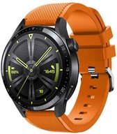 Siliconen Smartwatch bandje - Geschikt voor  Huawei Watch GT 3 46mm siliconen bandje - oranje - Oranje - Strap-it Horlogeband / Polsband / Armband