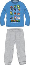 Super mario Pyjama Grijs Blauw Katoen Maat 128