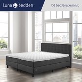 Luna Bedden - Boxspring Luna - 160x220 Compleet Antraciet Geknoopt Bed