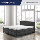 Luna Bedden - Boxspring Luna - 180x220 Compleet Antraciet Geknoopt Bed