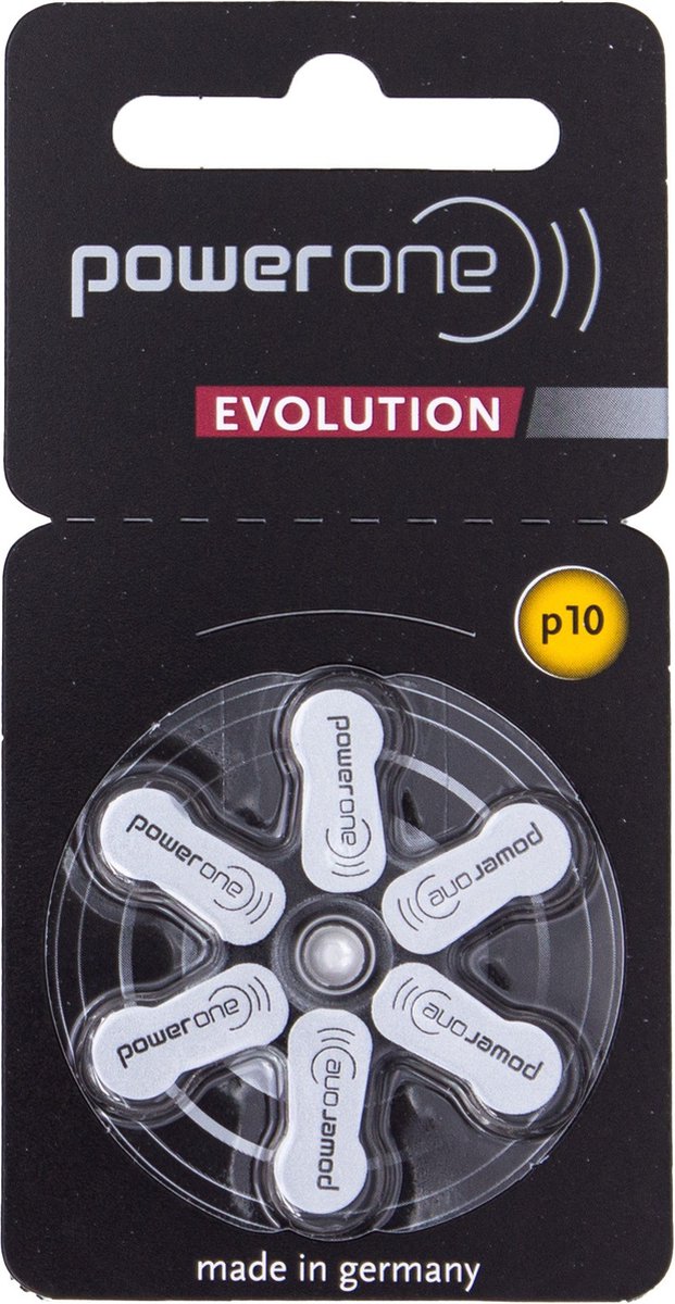 Power one Evolution P10 - hoortoestel batterijen met GELE sticker