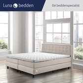 Luna Bedden - Boxspring Luna - 140x210 Compleet Beige Geknoopt Bed